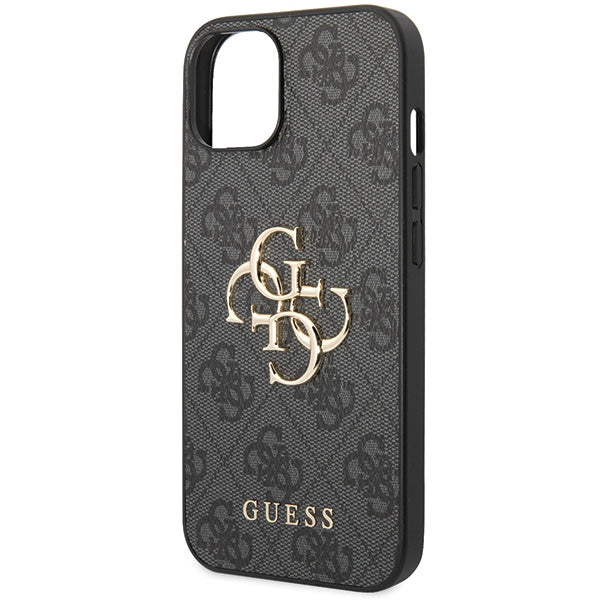 Guess 4G Big Metal Logo iPhone 15 dėklas - Pilkas -- iPhone 15