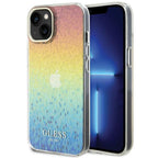 Guess IML Faceted Mirror dėklas iPhone 15 – spalvotas