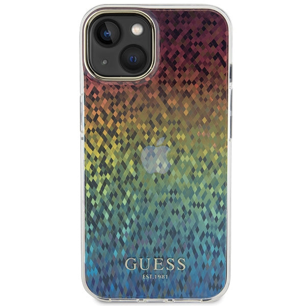 Guess IML Faceted Mirror dėklas iPhone 15 – spalvotas