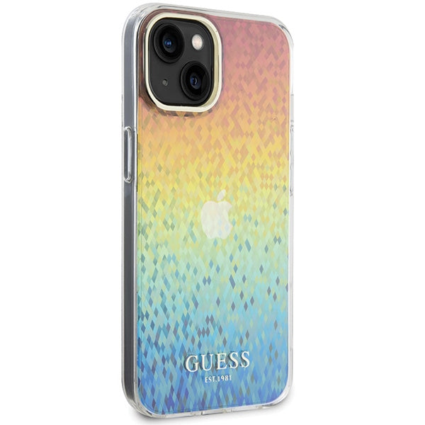 Guess IML Faceted Mirror dėklas iPhone 15 – spalvotas