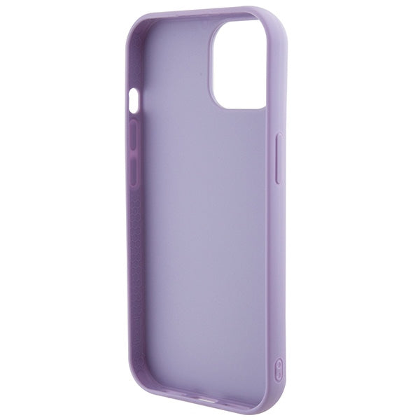 Guess Sequin Script Metal dėklas iPhone 15 – violetinis