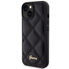 Guess dėklas iPhone 15 – juodas, eko oda