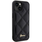 Guess dėklas iPhone 15 – juodas, eko oda