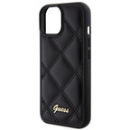 Guess dėklas iPhone 15 – juodas, eko oda