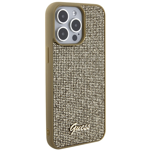Guess dėklas iPhone 15 Pro Max – auksinis