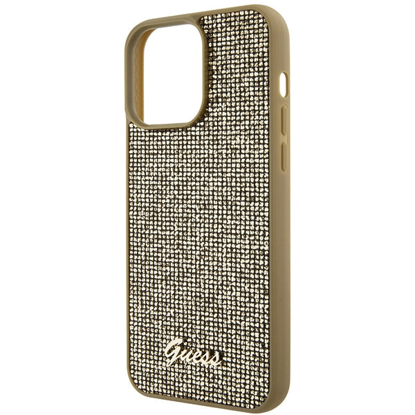 Guess dėklas iPhone 15 Pro Max – auksinis