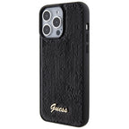Guess blizgučių dėklas iPhone 15 Pro Max – juodas