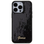 Guess blizgučių dėklas iPhone 15 Pro Max – juodas