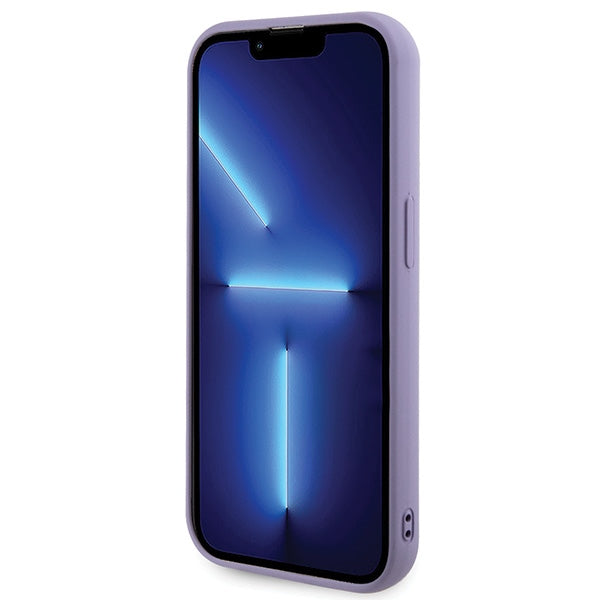 Guess blizgučių dėklas iPhone 15 Pro Max – violetinis