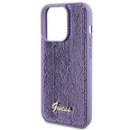 Guess blizgučių dėklas iPhone 15 Pro Max – violetinis