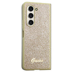 Guess Glitter Script dėklas Samsung Galaxy Z Fold5 – auksinis -- Samsung Galaxy Z Fold 5