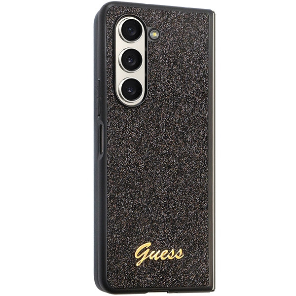 Guess Glitter Script dėklas Samsung Galaxy Z Fold5 – juodas -- Samsung Galaxy Z Fold 5