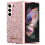 Guess Glitter Script dėklas Galaxy Z Fold5 – rožinis -- Samsung Galaxy Z Fold 5