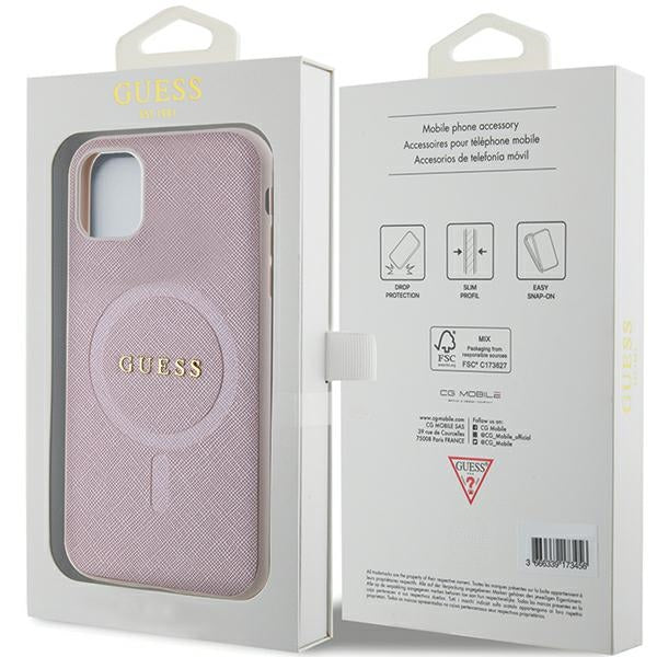 Guess MagSafe dėklas iPhone 11/XR – rožinis -- iPhone 11