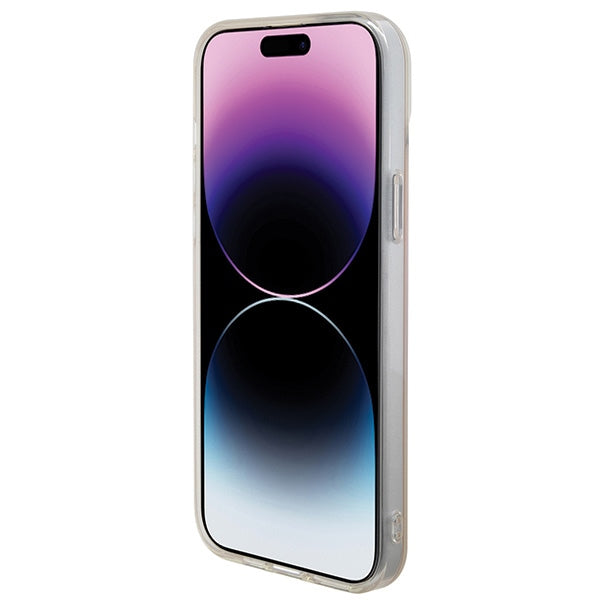 Guess IML Iridescent MagSafe dėklas iPhone 15 Pro – rožinis -- iPhone 15 Pro