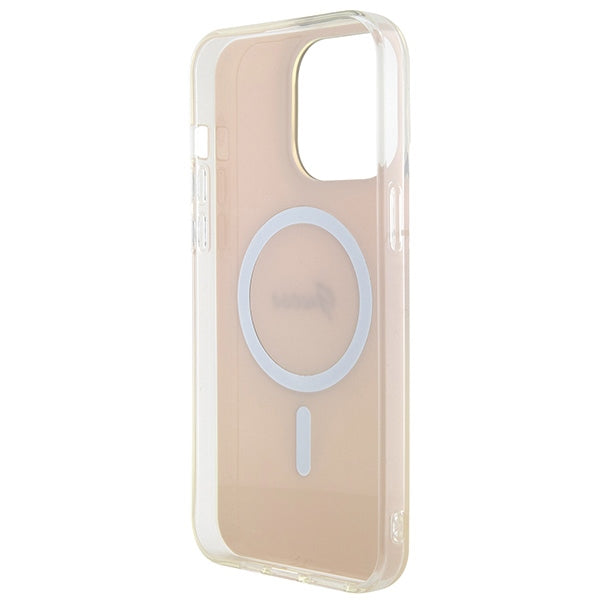 Guess IML Iridescent MagSafe dėklas iPhone 15 Pro – rožinis -- iPhone 15 Pro