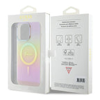 Guess IML Iridescent MagSafe dėklas iPhone 15 Pro – rožinis -- iPhone 15 Pro