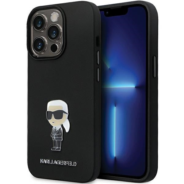 Karl Lagerfeld silikoninis dėklas iPhone 14 Pro – juodas
