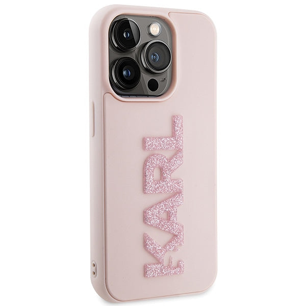 Karl Lagerfeld dėklas iPhone 15 Pro – rožinis