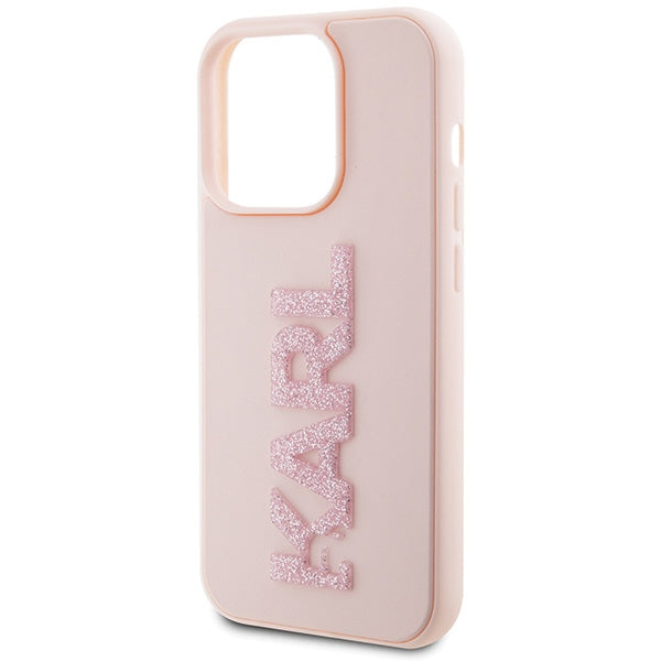 Karl Lagerfeld dėklas iPhone 15 Pro – rožinis