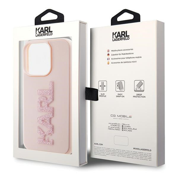 Karl Lagerfeld dėklas iPhone 15 Pro – rožinis