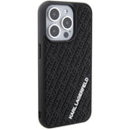 Karl Lagerfeld 3D Rubber Multi Logo dėklas iPhone 15 Pro – juodas