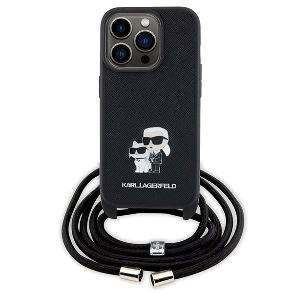Karl Lagerfeld Crossbody dėklas iPhone 15 Pro – juodas
