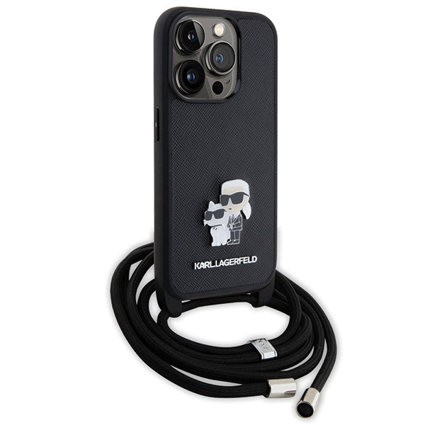 Karl Lagerfeld Crossbody dėklas iPhone 15 Pro – juodas