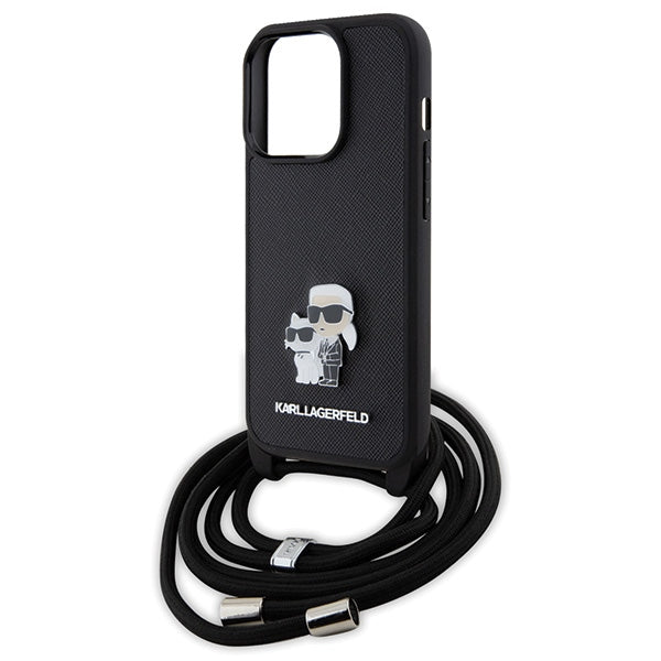 Karl Lagerfeld Crossbody dėklas iPhone 15 Pro – juodas