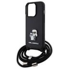 Karl Lagerfeld Crossbody dėklas iPhone 15 Pro – juodas