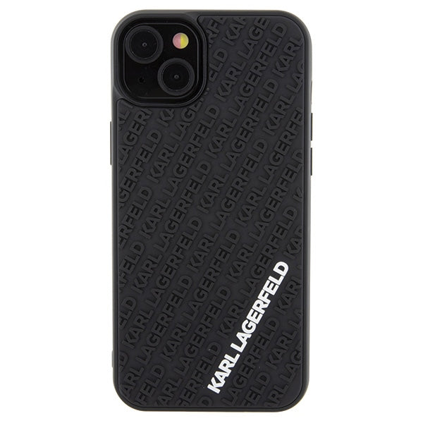 Karl Lagerfeld 3D Rubber Multi Logo dėklas iPhone 15 Plus – juodas