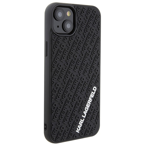 Karl Lagerfeld 3D Rubber Multi Logo dėklas iPhone 15 Plus – juodas