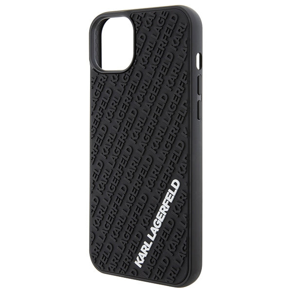 Karl Lagerfeld 3D Rubber Multi Logo dėklas iPhone 15 Plus – juodas