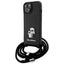 Karl Lagerfeld Crossbody Saffiano dėklas iPhone 15 Plus – juodas