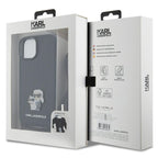 Karl Lagerfeld dėklas iPhone 15 su dirželiu – juodas