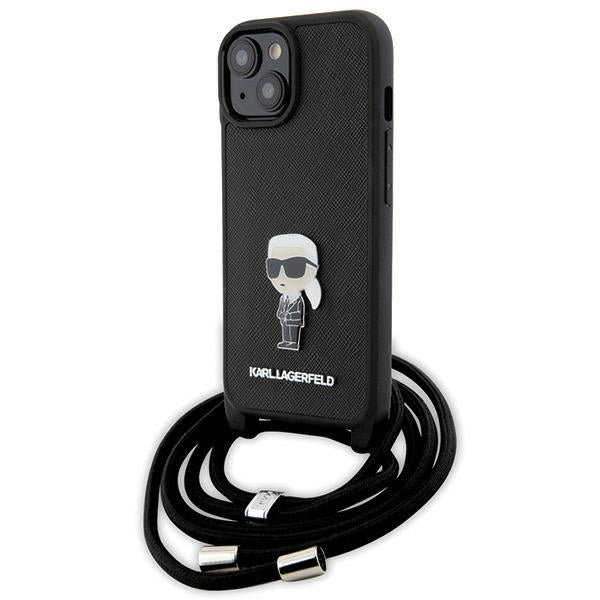 Karl Lagerfeld crossbody saffiano dėklas iPhone 15 – juodas -- iPhone 15