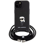 Karl Lagerfeld crossbody saffiano dėklas iPhone 15 – juodas -- iPhone 15