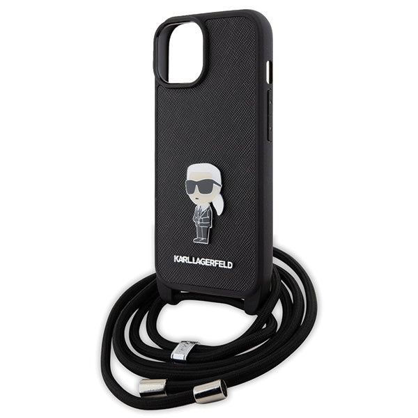 Karl Lagerfeld crossbody saffiano dėklas iPhone 15 – juodas -- iPhone 15
