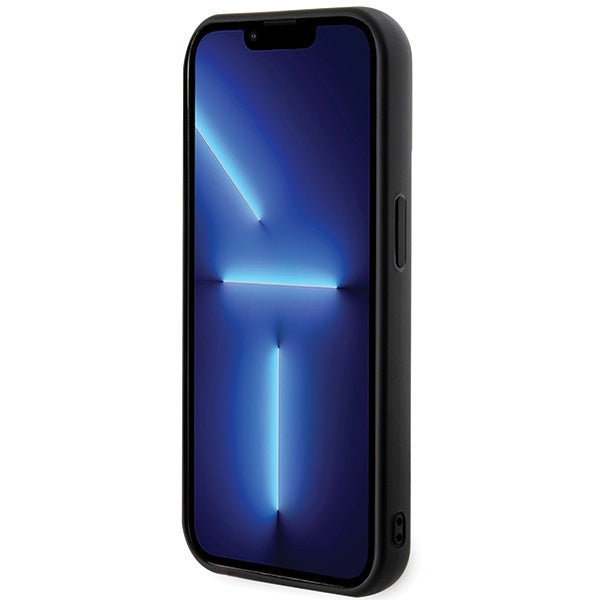 Karl Lagerfeld 3D Rubber Glitter Logo dėklas iPhone 15 Pro – juodas -- iPhone 15 Pro Max