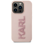 Karl Lagerfeld Glitter dėklas iPhone 15 Pro Max – rožinis