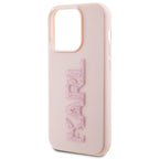 Karl Lagerfeld Glitter dėklas iPhone 15 Pro Max – rožinis