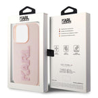Karl Lagerfeld Glitter dėklas iPhone 15 Pro Max – rožinis