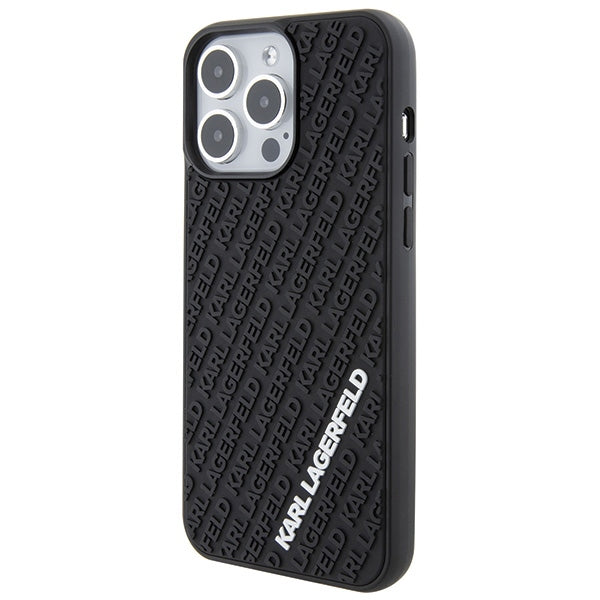 Karl Lagerfeld 3D silikoninis dėklas iPhone 15 Pro Max – juodas -- iPhone 15 Pro Max