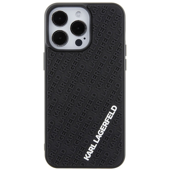 Karl Lagerfeld 3D silikoninis dėklas iPhone 15 Pro Max – juodas -- iPhone 15 Pro Max