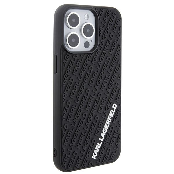 Karl Lagerfeld 3D silikoninis dėklas iPhone 15 Pro Max – juodas -- iPhone 15 Pro Max