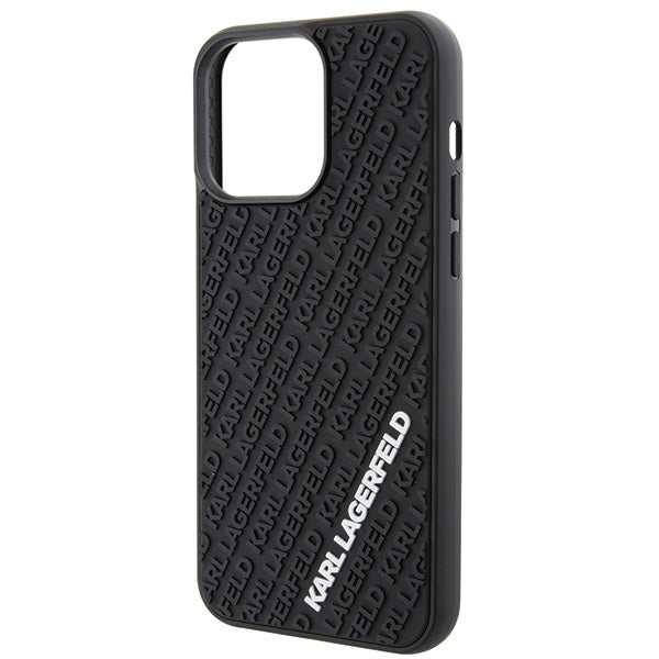 Karl Lagerfeld 3D silikoninis dėklas iPhone 15 Pro Max – juodas -- iPhone 15 Pro Max