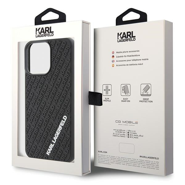 Karl Lagerfeld 3D silikoninis dėklas iPhone 15 Pro Max – juodas -- iPhone 15 Pro Max