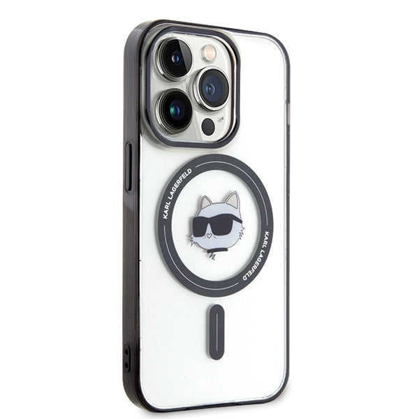 Karl Lagerfeld MagSafe dėklas iPhone 15 Pro – skaidrus