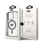 Karl Lagerfeld MagSafe dėklas iPhone 15 Pro – skaidrus