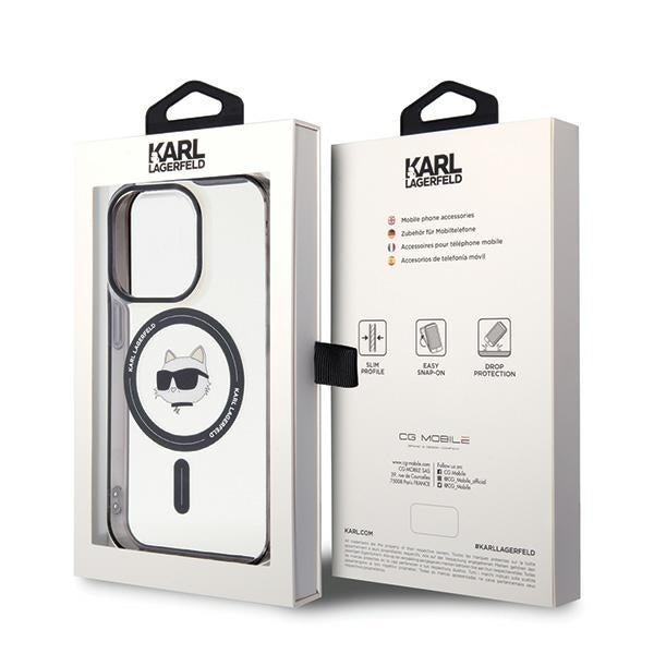 Karl Lagerfeld MagSafe dėklas iPhone 15 Pro – skaidrus